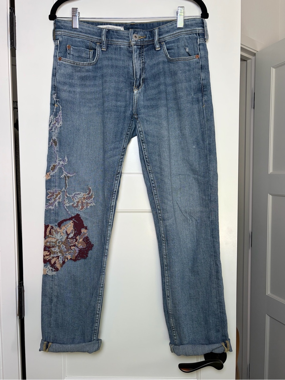 Anthropologie Pilcro Mid-rise Slim Embroidered Boyfriend Jeans (28) - Picture 3 of 8